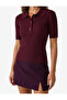 Buttoned Short Sleeve Polo Neck Knitwear Sweater - 4