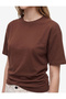 Cotton Short Sleeve Crew Neck Drawstring T-Shirt - 4