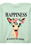 Floral Deer Printed Cotton Crew Neck Long Sleeve T-Shirt - 6