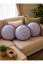 Embroidered Poplin Throw Pillow (40cm Diameter - Ready-Made Filled Pillow) - 1 Piece - 3