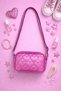 Icone Children's Heart Quilted Detailed Shoulder Bag, Metallic Fuchsia Heart Children's Bag, Fushia Kids Bag - 7