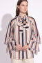 Striped Volan Sleeve Tunic 5402 - Dark Blue
