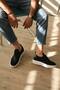 Kb-m101 kuback black knitted lace-up men's casual shoes - 3