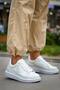 Kb-X500 Kuback White Silwer Lace-Up Casual Men's Shoes