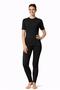 Women's Black Short Sleeve Thermal Undershirt 1010