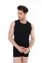 Men's Ribbed Sleeveless Sports Black Undershirt 0920 - 6