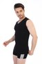 Men's Ribbed V-Neck Sleeveless Black Undershirt 921 - 3