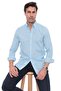 Slim Fit Long Sleeve Lapel Collar Buttoned Breathable Linen Gift Boxed Men's Shirt Fs-004548 - Turquoise