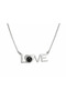 Love Written Black Stone Detailed Stainless Steel Necklace Gift - 2
