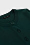 Emerald Green Buttoned Crew Neck Women's Cardigan - 4