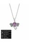 Pink Stone Elephant Figured 316L Steel Necklace with Gift Box