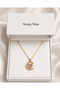 Letter C Heart Stone Pendant Gift 316L Steel Gold Color Women's Necklace - 3