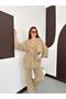 Women's Top and Bottom Set V-Neck Tie-Up Jacket Wide-Leg Palazzo Pants Two-Piece Set - 4