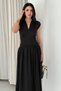 Women's V-Neck Waist-Slit Midi Dress – Stylish Sleeveless Casual - 4