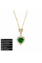 Green Heart Stone Women's Necklace 316L Stainless Steel Stylish Gift