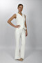 V-Neck Decorated Buttoned Vest Suit 1530506-White - 1530506 - 4