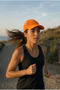Unisex Sports Mesh Mercerized Tennis Cap Summer Orange - 4