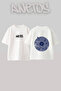 Flying Geese Design Back Printed Cotton White Oversize T-Shirt