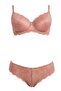 Women's Peach Pink Lace Unpadded Bra Set - 2