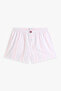 Women's Pink Poplin Striped Shorts