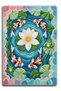 Sdt Water Lily Flowered Koi Fish Pond Patterned Woven Base Decorative Carpet Sdt882
