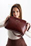 Özer-1437 Adjustable Cross Strap 3 Compartment Faux Leather Women's Bag - 7
