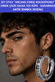 Zet Style Arcana Forge Men's Steel Hoop Earring – Antique Symbol Pattern, Non-Tarnishing, Single Piece