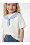 Ecru Baby Girl T-Shirt with Contrast Collar 6Smg10149Ak - 2