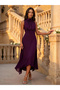 Purple Corsage Detail Maxi Evening Dress - 6