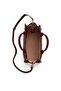 Women's Detachable Strap Zippered Leather Burgundy Shoulder Bag - 3