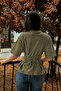 Women's Basic T-Shirt with Lace-Up Waist Detail - 3