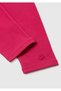 Girl's Dark Pink Logo Embroidered Leggings - 3