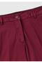Women's Burgundy Cotton Blend Regular Fit Bermuda Shorts with Front Buttons - 3