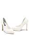 Women's High Heeled Silvery Satin Closed Pointed Toe Platform Shoes 6005 - 5