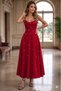 New Season Women's Rope Strap V-Neck Pearl Detailed Long Janjan Crepe Graduation Dress