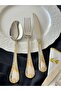 24K Decorated Gold Zera 42 Piece Cutlery Set for 6 People - 3