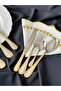 24K Decorated Gold Victorian 42 Piece Cutlery Set for 6 People - 2