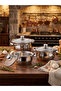 6-Piece Stainless Steel Casserole Cookware Set - Luxury Design with Glass Lid - Dowry Pot Set - 5