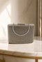 Stoned Gold Women's Evening Dress Handbag with Stone Detail and Chain Strap, Stylish Evening Event Clutch Model, Elegant - 6
