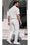 Ribbed Textured T-Shirt and Pants Set 2-Piece Full Fit - 3