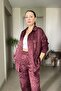 Leopard Patterned Satin Shirt Pants Tiril Set - 7