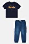 Kids Boy 2Pcs Graphic Print T-Shirt And Jogger Pants , Navy Blue - 2