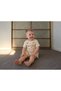 Unisex Children's Teddy Bear Patterned Salopet Shorts Cream Color Comfortable Summer Casual Overalls - 3