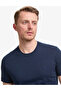 Navy Blue Slim Fit 100% Cotton Crew Neck Basic T-Shirt 50325307-Vr033 - 2