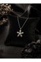 Flower Figured Pearl Detailed Zircon Stone Women's Necklace - 2
