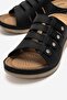 Women's Stoned 4-Strap Slippers Black - 3