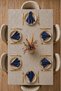 American Service, Set of 6 Special Stitched Duck Linen Fabric Napkins, Navy Blue Color - 2