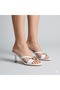 (İnna) Button Detailed Daily Women's Slippers White - 3