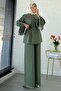 Premium Layered Chiffon Double Set – Khaki - 5