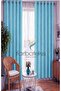 Turquoise Velvet Rustic Velvety Fabric Curtain - 2